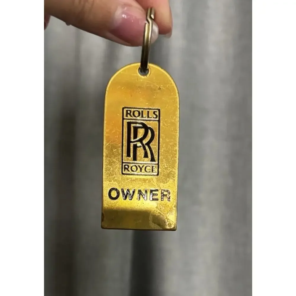 Vintage Rolls Royce Owner Solid Brass Keyring / Key Fob